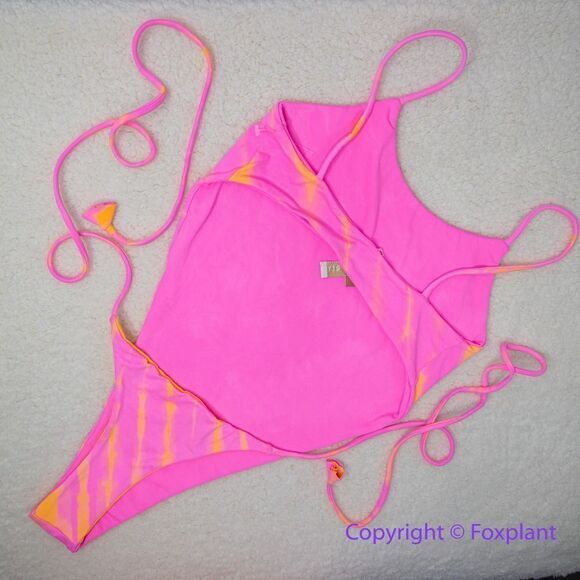 NEW Martha Rey Holly One-Piece tie‎ dye Swimsuit, pink, orange, size M - Picture 4 of 16